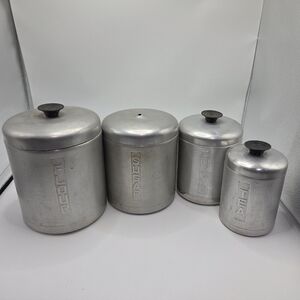 Vintage MCM A Heller Hostess Ware Aluminum Canisters
